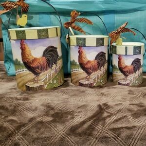Rooster Themed Decorative Buckets